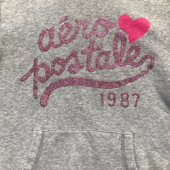 Aeropostale Hoodie with Pink Heart & Sparkle Logo - Picture 3 of 4